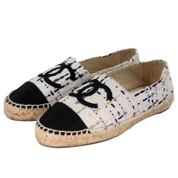 Chanel Espadrille 36 Tweed Cap Toe Cc Runway Multi Flats CC-S0207P-C006 - Picture 4 of 10